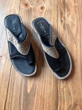 Flexus by Spring Step Pascalle Leather and Mesh Slide Sandal Made in Italy 39/8